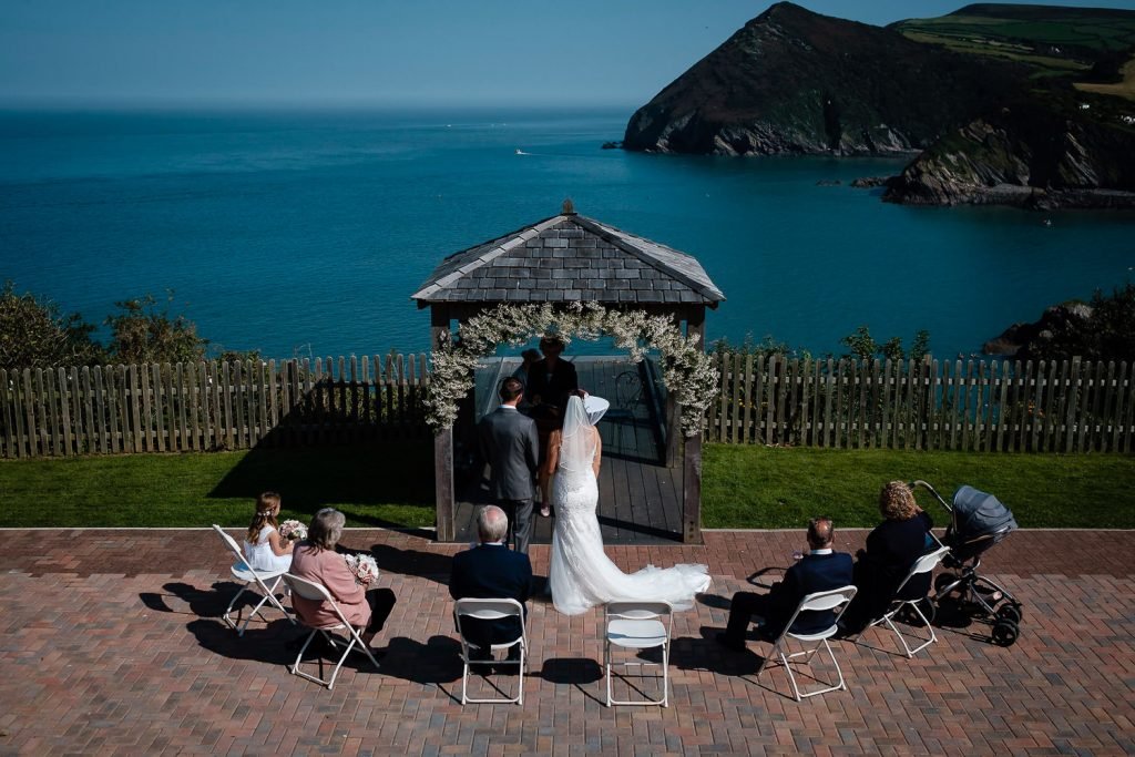 outdoor wedding at sandy cove