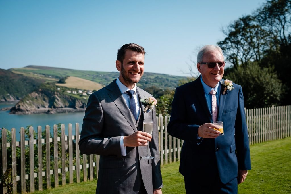 happy guests at sandy cove wedding